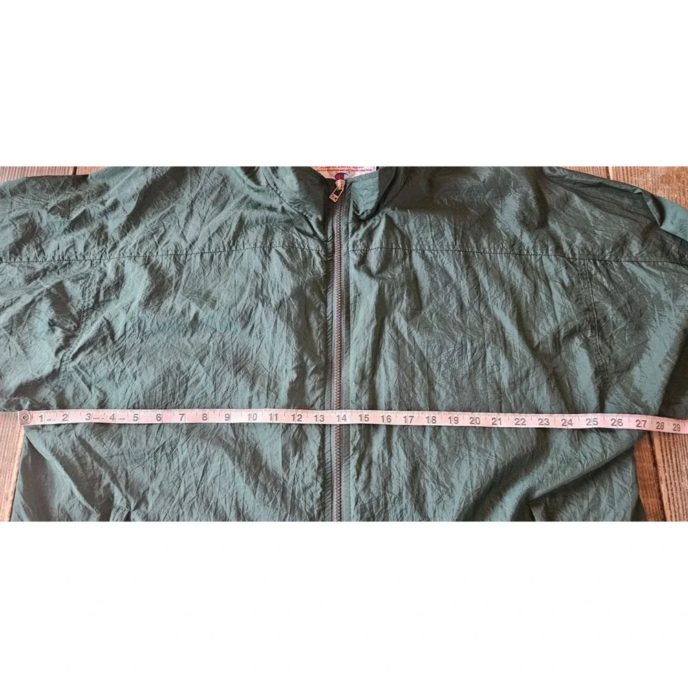 Vintage Champion Jacket Mens XL Green Full Zip Pockets Retro Windbreaker 80s 90s